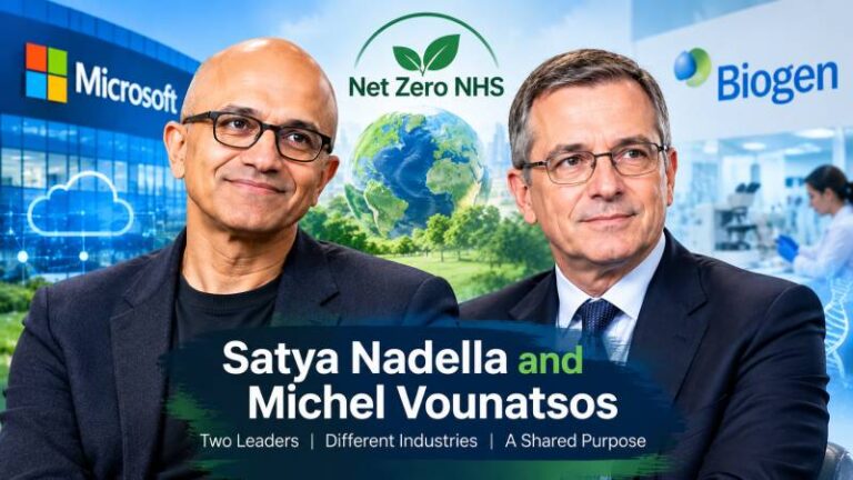 Satya Nadella and Michel Vounatsos
